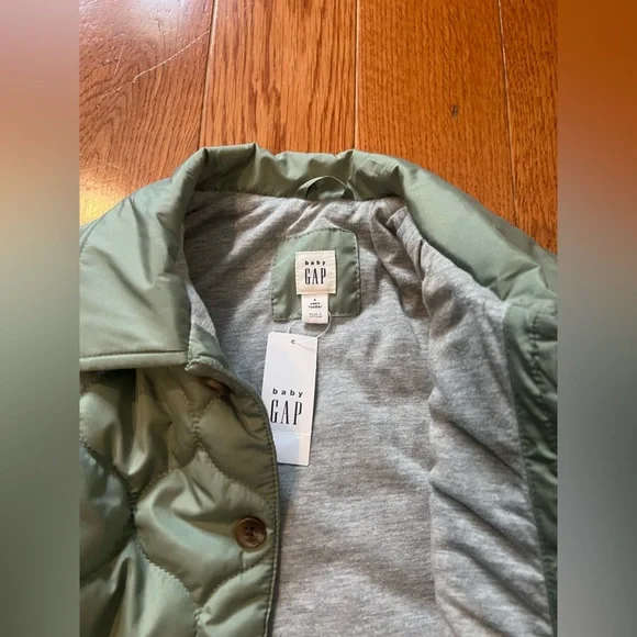 GAP Baby NWT Sage Green Quilted Jacket - Picture 4 of 8